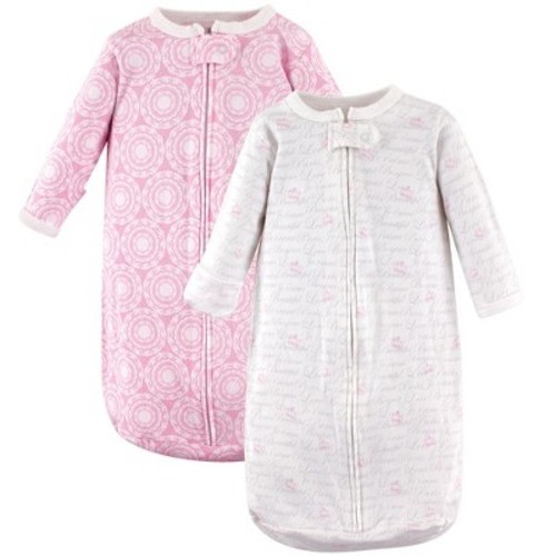 Hudson Baby Infant Girl Cotton Long-Sleeve Wearable Sleeping Bag, Sack, Blanket, Script, Size: 0-3 months