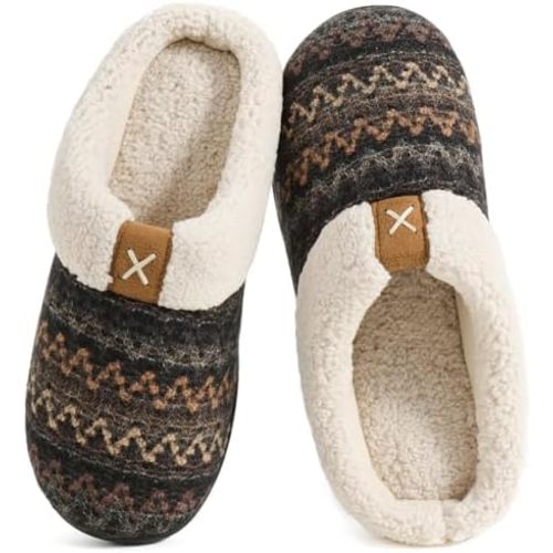 ULTRAIDEAS Women's Indoor Bedroom Slipper with Memory Foam, Gift for Women, Wool-Like House Shoe with Anti-Skid Rubber Sole for Ladies