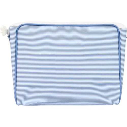 The Large Go Bag, Navy Mini Stripe - Apple of My Isla | Maisonette
