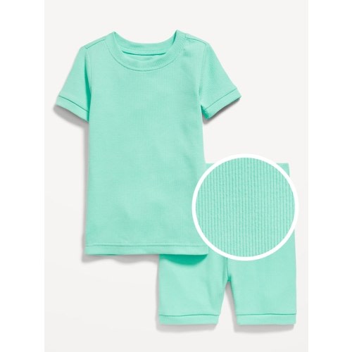 Unisex Snug-Fit Ribbed Pajama Set for Toddler & Baby