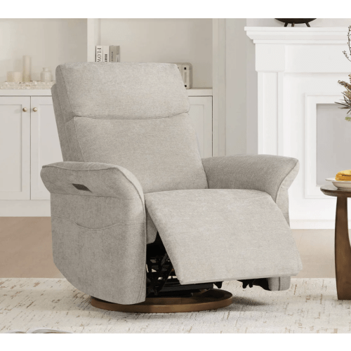 Vinca Power Swivel Nursery Glider Recliner with Power Lumbar & Headrest
