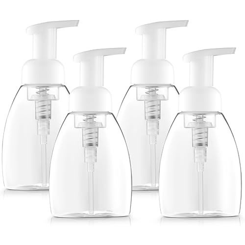 Bar5F 4-Pack Foaming Soap Dispenser Pump Bottle for Dr. Bronner's Castile Liquid Soap 8.5-Ounce