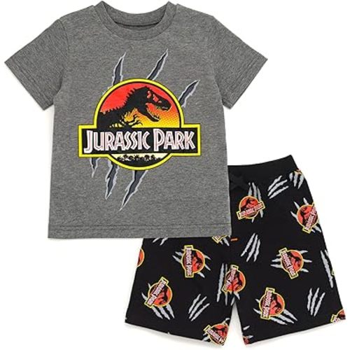 Jurassic World T-Shirt and French Terry Shorts Outfit Set Toddler to Big Kid Sizes (2T - 18-20)