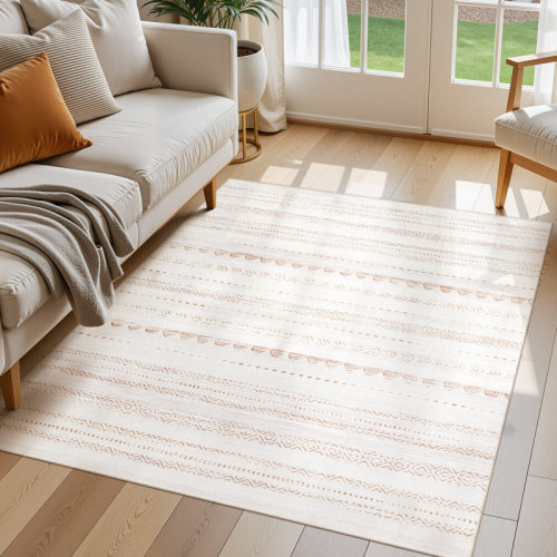 Dakota Fields Anthonyville Area Rug Living Room Rugs: Washable Boho Large Neutral Farmhouse Soft Moroccan Stain Resistant Indoor Floor Carpet for Bedroom Nursery Kids Playroom Office Dining Room Home House Decor & Reviews | Wayfair