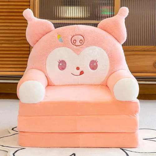 Sanrio Kawaii Kuromi Folding Sofa Cartoon Baby Seat Children's Cartoon Nap Extended Small Sofa Floor Seat Cute Halloween Gift