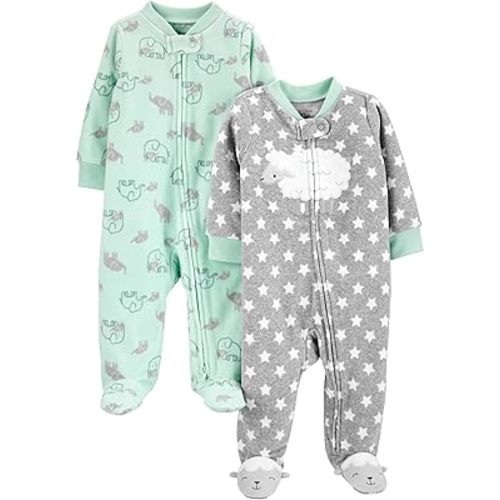Simple Joys by Carter's Baby 2-Pack Neutral Fleece Footed Sleep and Play