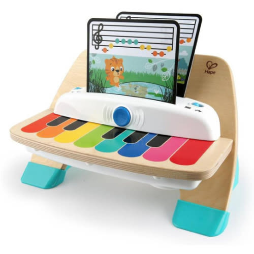 Baby Einstein and Hape Magic Touch Wooden Toy Piano, Montessori Musical Learning Toy for Babies and Toddlers 6mo+