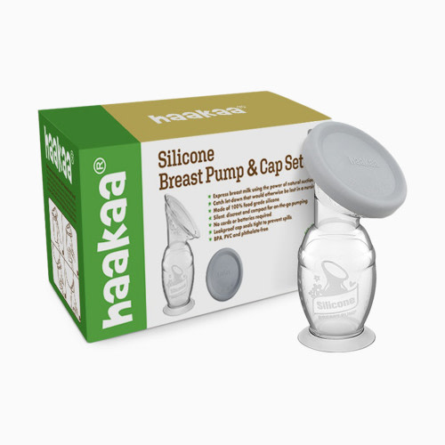 Haakaa Silicone Breast Pump with Lid - 4 Oz