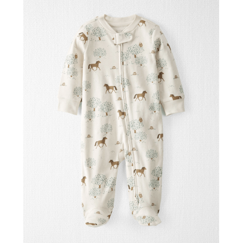 Baby Organic Cotton Sleep & Play Pajamas - Wild Horses