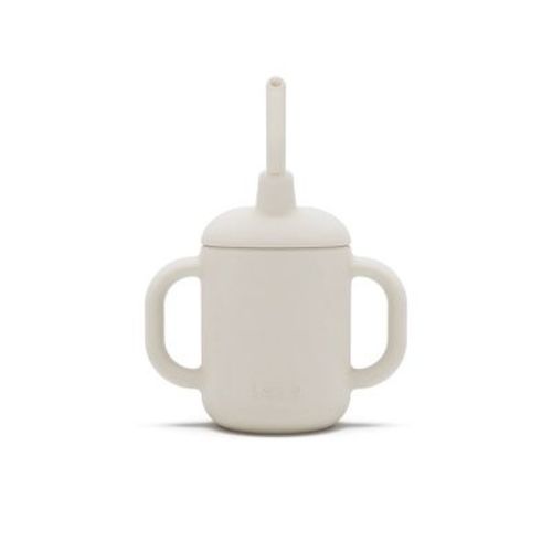 Lalo 4 fl oz 3-in-1 Silicone Training Cup with Straw - Sage