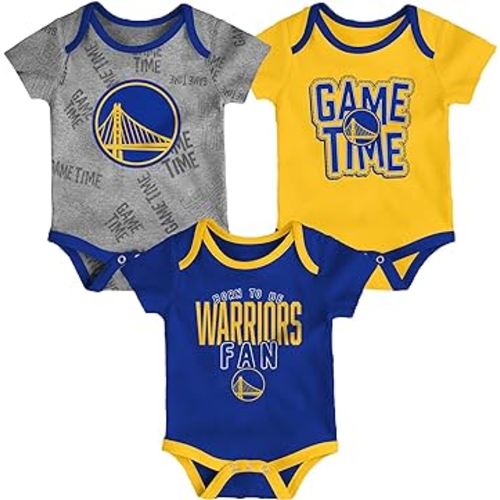 Outerstuff NBA Newborn Infants Game Time 3 Pieces Onsie Creeper Bodysuit Romper Set