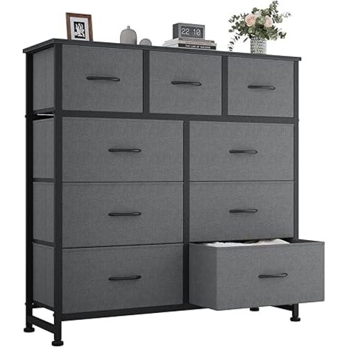 OLIXIS 9 Drawer Fabric Dresser for Bedroom, Closet Organizer Storage Tower