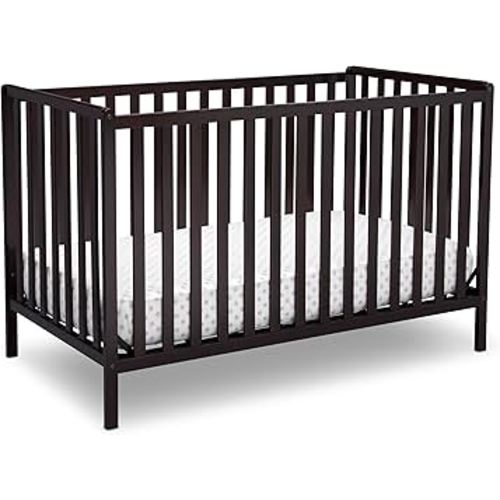 Delta Children Heartland 4-in-1 Convertible Crib - Greenguard Gold Certified, Dark Chocolate