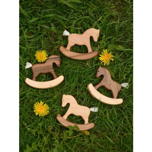 Handmade miniature wooden horse toys, Vintage animal little toy, Nursery bookshelf decor, Baby shower gift, Sensory Montessori toddler toys