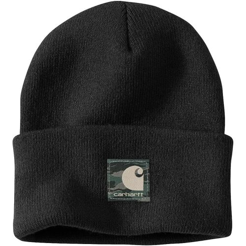 Carhartt Camo Patch Black Beanie - Baby, Infant, Newborn, Toddler -one Size