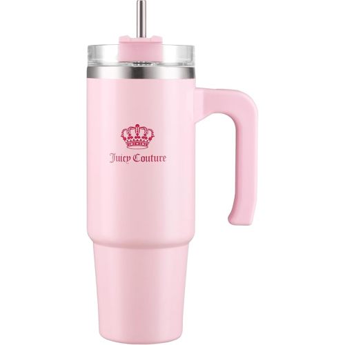 Juicy Couture Travel Style Fashion Water Bottle - Light Pink - 31.5oz