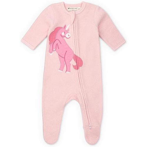 monica + andy Double Zipper One Piece, 100% Organic Baby Clothes for Girls & Boys, Unisex, Preemie, Newborn & Infant Sizes