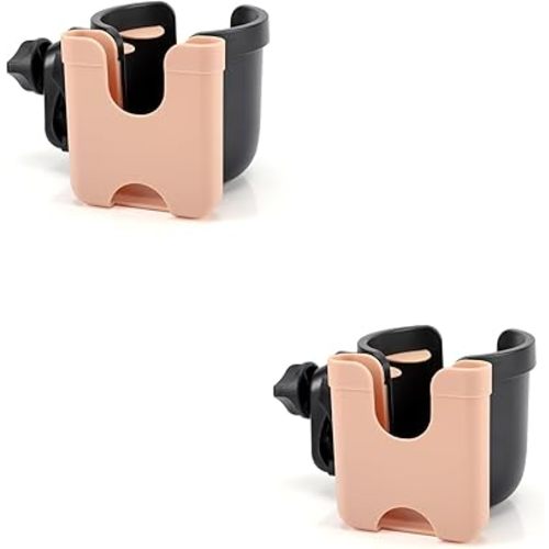 Accmor Stroller Cup Holder with Phone Holder, Bike Cup Holder, Universal Cup Holder for Uppababy Nuna Doona Strollers, 2-in-1 Cup Phone Holder for Stroller, Bike, Wheelchair, Walker, Scooter