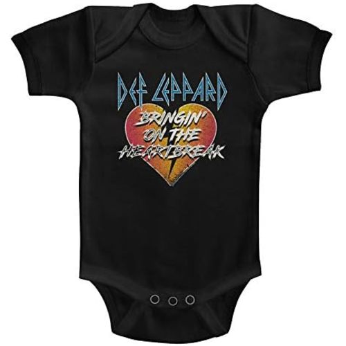 Def Leppard 1977 English Rock Band Bringin Heartbreak Blk Infant Baby Snapsuit