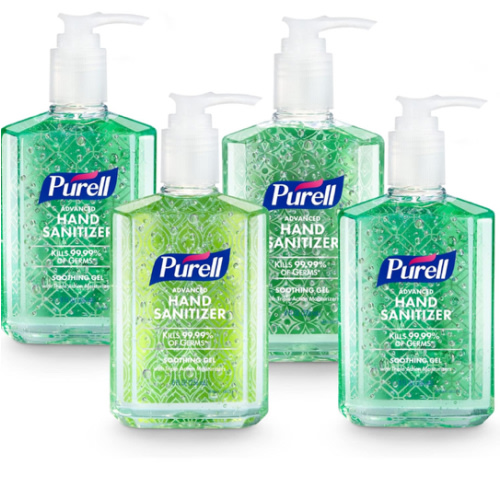 PURELL Advanced Hand Sanitizer Soothing Gel, Fresh Scent, 8 fl oz Pump Bottle (Pack of 4), 9674-06-ECDECO