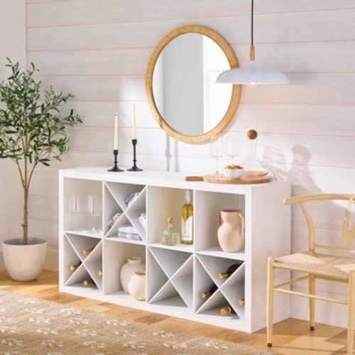Better Homes & Gardens 8-Cube Organizer with 4 X-Shelf Inserts, White Texture