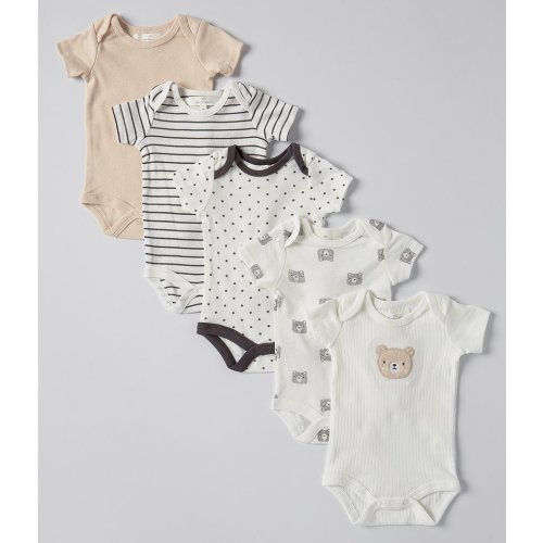 Starting Out Baby Boys Newborn-9 Months Bear 5-Pack Bodysuits Set