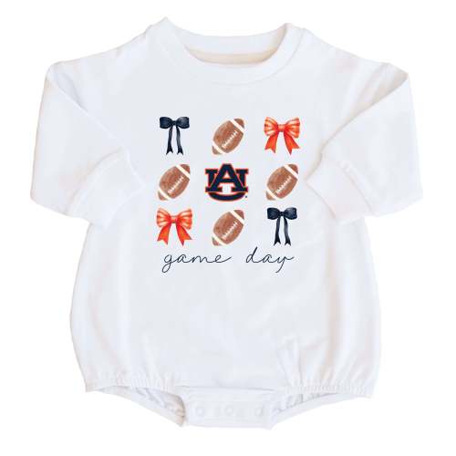 Auburn University | Football & Bows Graphic Sweatshirt Bubble Romper