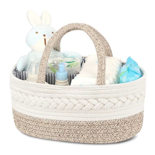 Maliton Diaper Caddy Organizer for Baby, Cotton Rope Baby Gift Basket, Portable Diaper Organizer for changing table, Diaper Nursery Storage Organizer, Baby Shower Gifts for Newborn,baby essentials