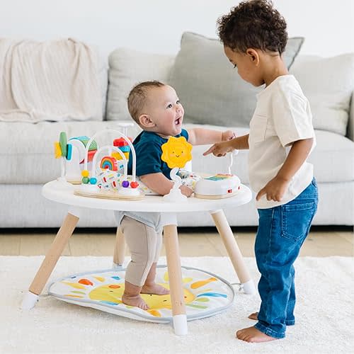 Move2Play 4-in-1 Baby Activity Center | Montessori-Inspired Design | 8 Interactive Toys | Tummy Time, Exersaucer, Jumper & Toddler Table | Baby Essential