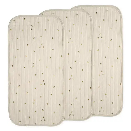 mushie Waterproof Changing Pad Liners | 100% Organic Cotton | Set of 3 (Bees Combo)