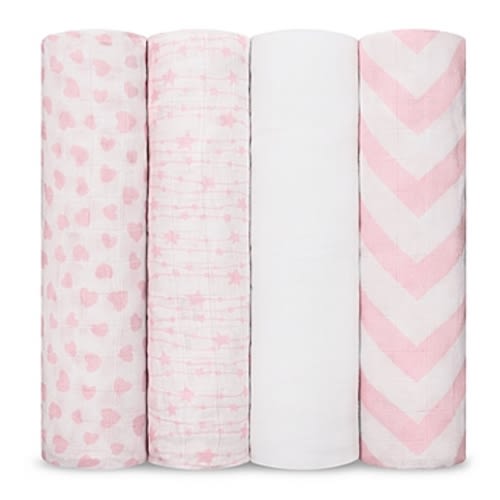 Muslin Swaddle Blankets Neutral Receiving Blanket for Boys and Girls by Comfy Cubs (Pink)Muslin Swaddle Blankets Neutral Receiving Blanket for Boys and Girls by Comfy Cubs (Pink)