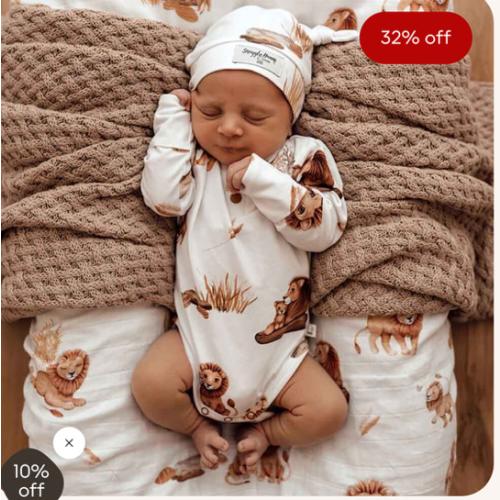 Lion Organic Long Sleeve Baby Bodysuit | Snuggle Hunny