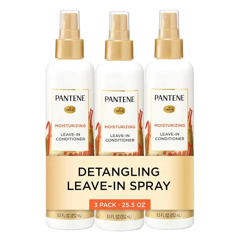 Pantene Conditioning Detangler Spray, Pro-V Repair & Protect, Nutrient Boost for Damaged Hair, Antioxidant Enriched, Leave-In Conditioner, Smooth & Shine, Sulfate-Free, 8.5 Fl Oz, 3 Pack