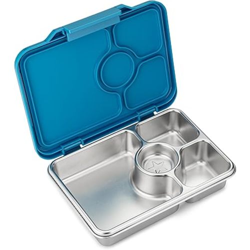 Yumbox Prêt Stainless Steel Bento Lunch Box with Leakproof Lid, Durable, Reusable Food Container, Ideal for Sandwiches & Snacks ((Normandy Blue)