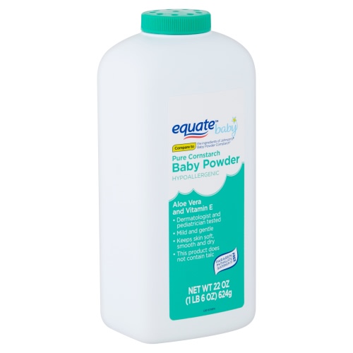 Equate Baby Cornstarch Baby Powder with Aloe Vera and Vitamin E, 22 oz, Compare to the Ingredients of Johnson's® Baby Powder Cornstarch