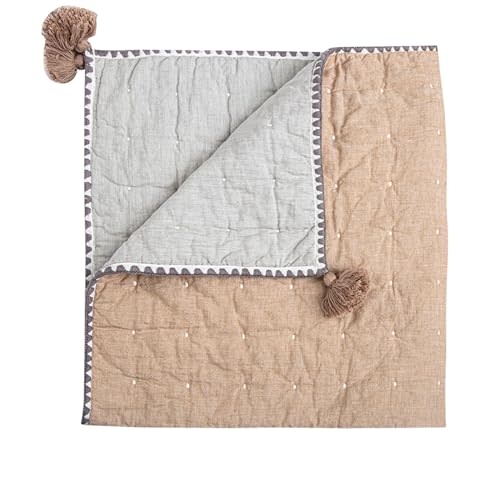Crane Baby Blanket, 36” x 36”, Soft Cotton Quilted Nursery Blanket for Boys and Girls, Copper, Ezra Print