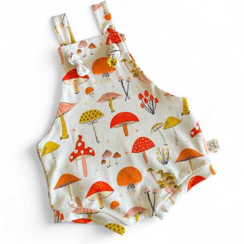 Mushroom Overalls, Bamboo Baby clothes, Gender Neutral Baby Outfit, Toddler Knot Overalls, Baby Shower Gift, Coming Home Outfit, Boho Infant
