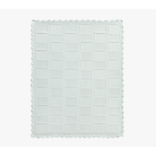 Cotton Knit Patchwork Organic Baby Blanket - Chambray Blue