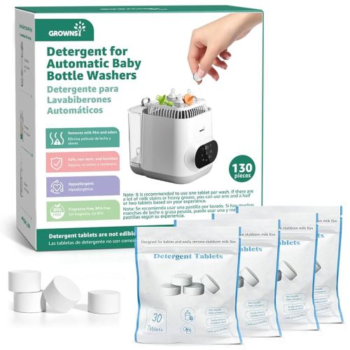 GROWNSY Official Detergent Washing Tablets - 130 PCS, Compatible with Momcozy Baby Bottle Washers