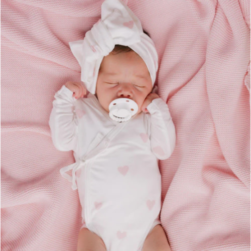 Kimono Onesie | Pink Hearts – Little and Fern
