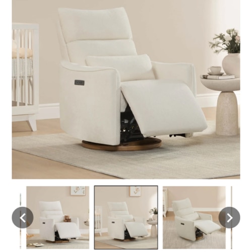 Janice Power Swivel Nursery Glider Recliner with Power Headrest
