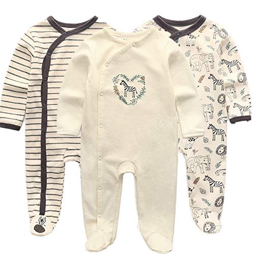 Kiddiezoom Baby and Toddler Boys'Snug Fit Footed Cotton One-Piece Romper Jumpsuit