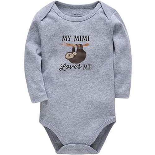 MY MIMI Loves ME Newborn Long Sleeve Unisex Baby Bodysuit for Boy Girl