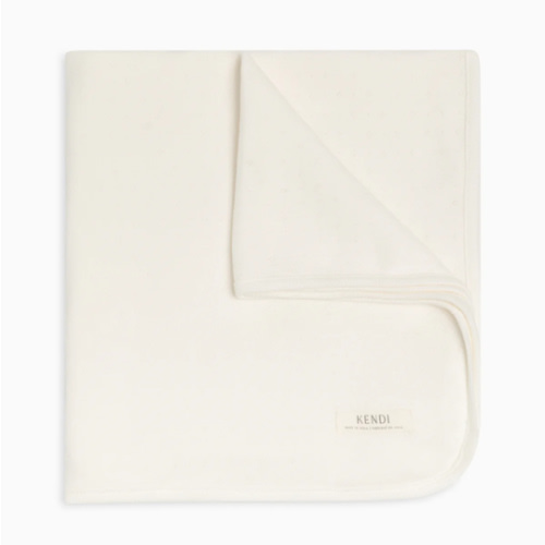 Colored Organics Pointelle Baby Blanket in Coconut