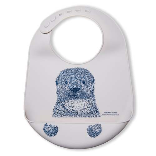 Bucket Bib : Curious Otter - Fog – Modern-Twist