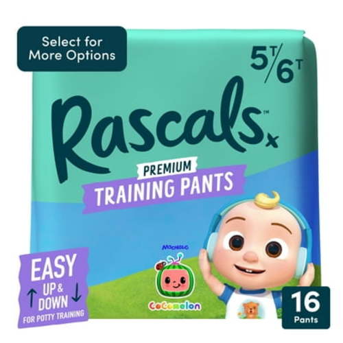 Rascals Premium CoComelon JJ Absorbent Potty Training Pants 5T-6T, 16 Count (Select for More Options)