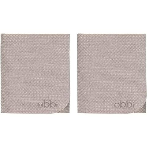 Ubbi On-The-Go Diaper Changing Baby Mat, Soft and Comfortable Diaper Bag Accessory Must Have for Newborns, Easy to Clean, Portable Folding Pad, Baby Traveling Accessories, Taupe (Pack of 2)