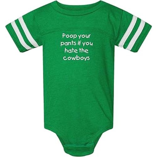 Eagles Fan Poop Your Pants if You Hate the Cowboys Funny Baby Football Jersey Bodysuit