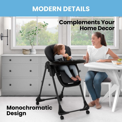 Pink 2-in-1 SlimFold High Chair for Babies and Toddler - 9'6" x 13'6"