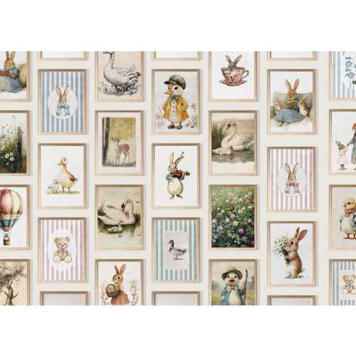 Cottagecore Vintage Nursery Art Bundle Collection Gift Farmhouse Home Decor Playroom Wall Decor Print Vintage Artful Nursery Wall Gallery